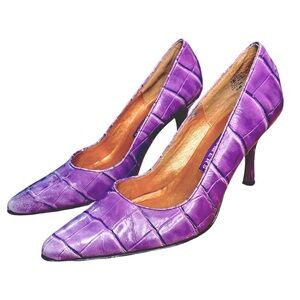 VTG 80’s 90’s Purple Faux Alligator Stiletto Heels